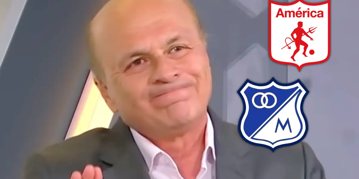 Carlos Antonio Vélez y el "vainazo" que le dejó a Millonarios y América Foto: Captura de WIn Sports y Escudoteca