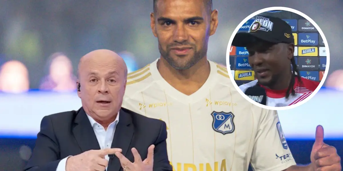 ¿Carlos Antonio Vélez y un picante mensaje a Falcao? Foto: Captura de Win Sports y MFC