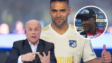 ¿Carlos Antonio Vélez y un picante mensaje a Falcao? Foto: Captura de Win Sports y MFC