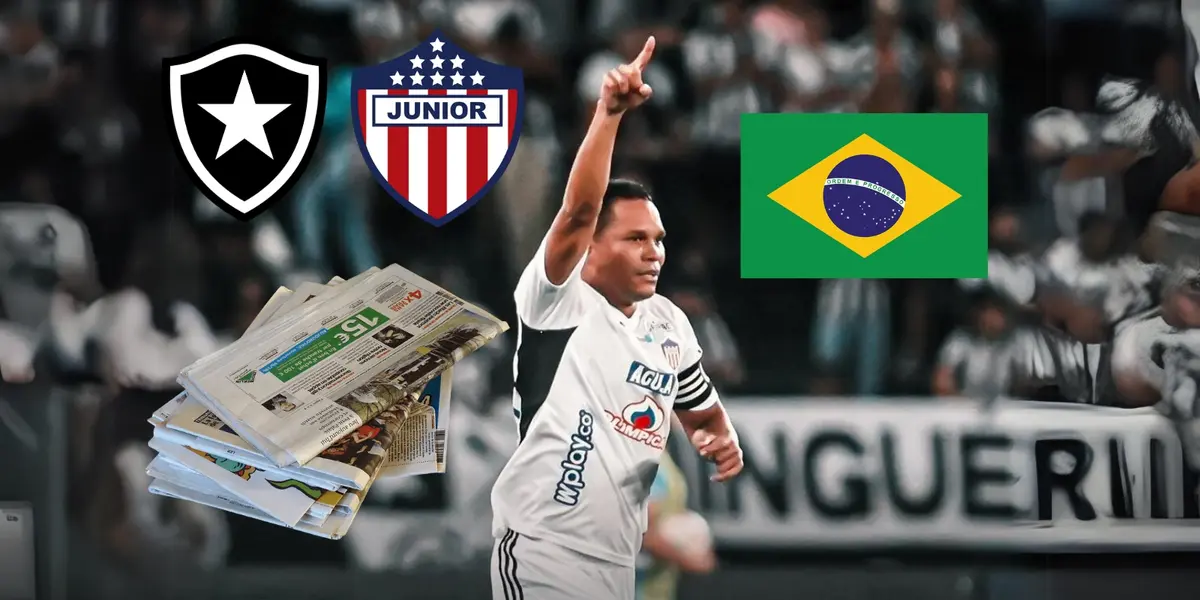 Carlos Bacca celebrando un gol contra Botafogo. Foto tomada de Junior FC en Twitter.