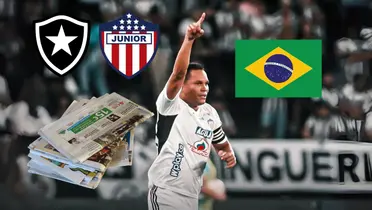 Carlos Bacca celebrando un gol contra Botafogo. Foto tomada de Junior FC en Twitter.