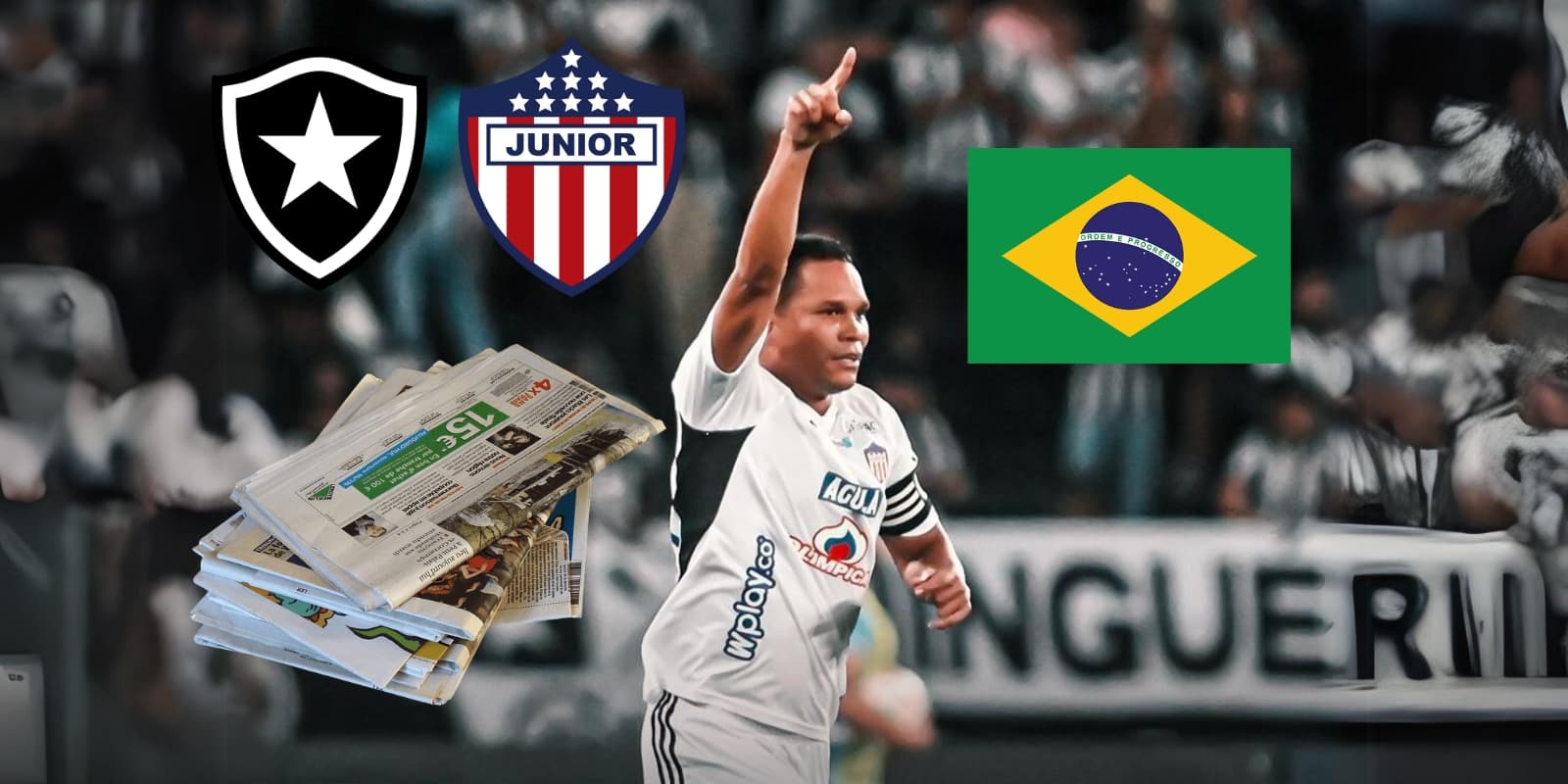 Carlos Bacca celebrando un gol contra Botafogo. Foto tomada de Junior FC en Twitter.