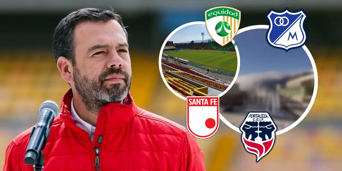 Carlos Fernando Galán y el anuncio del nuevo estadio para Bogotá Foto: SENCIA, IDRD y Escudoteca