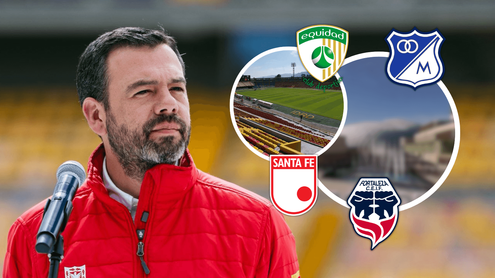 Carlos Fernando Galán y el anuncio del nuevo estadio para Bogotá Foto: SENCIA, IDRD y Escudoteca