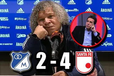 Carlos Orduz reaccionó por lo que hizo Alberto Gamero en Millonarios contra Santa Fe.