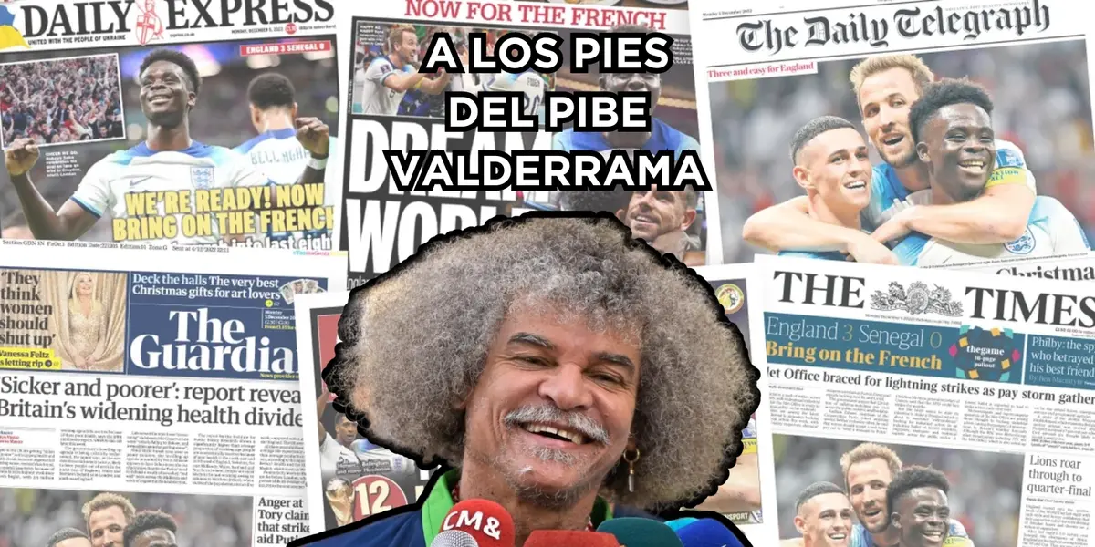 Carlos Valderrama resaltado en la prensa de Inglaterra. Foto tomada de El Heraldo y The Guardian