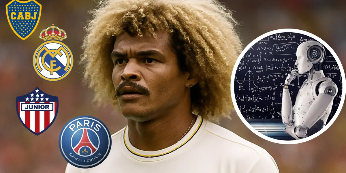 Carlos Valderrama y la carrera que plantea la IA sobre su presente si fuese futbolista activo Foto: Chat GPT, Escudoteca y Creada con Chat GPT