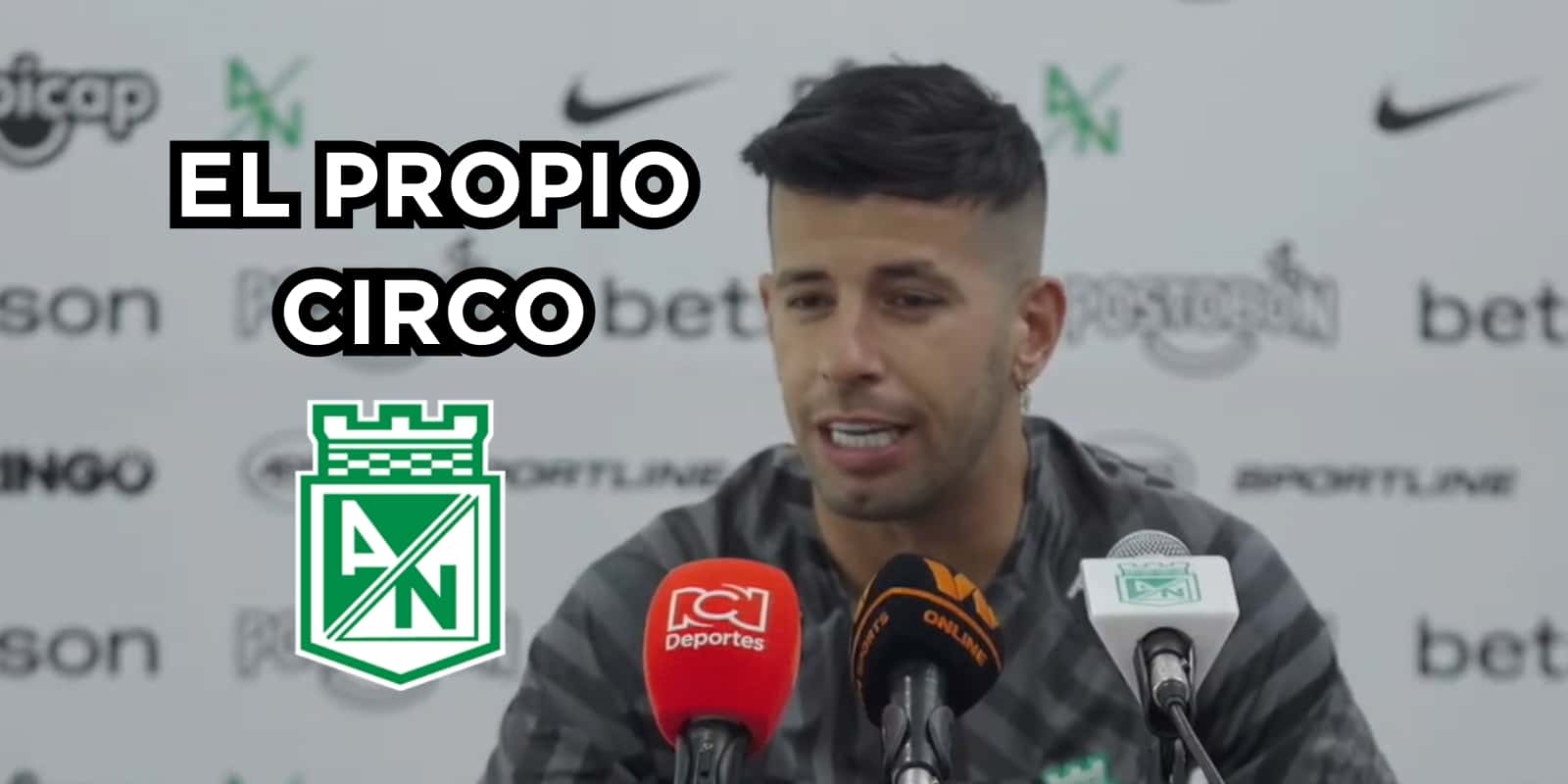 Cepellini oscurece en vez de aclarar en Nacional. Foto tomada de rueda de prensa Nacional en YouTube.