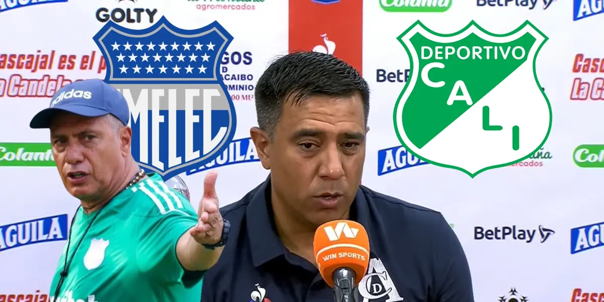 César Farías en una rueda de prensa en Colombia