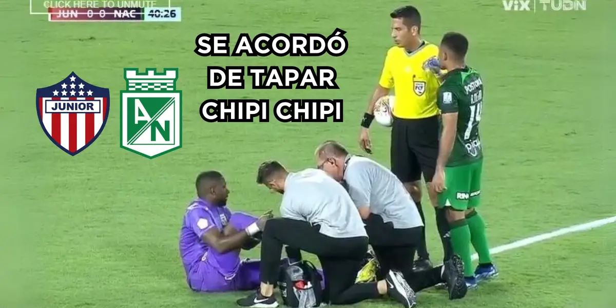 Chipi Chipi se acordó de tapar. Foto captura de pantalla de Win Sports.
