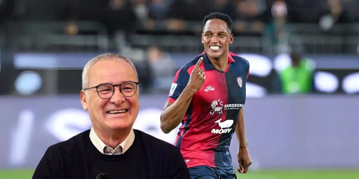 Claudio Ranieri y Yerry Mina en el Cagliari