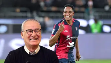 Claudio Ranieri y Yerry Mina en el Cagliari