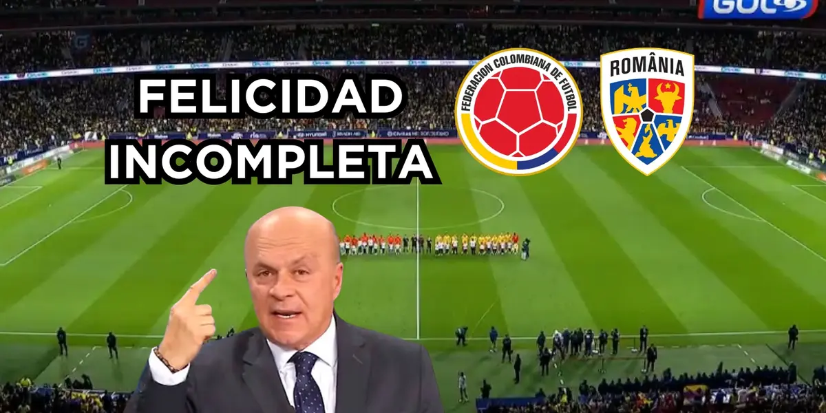 Colombia jugó contra Rumania y Vélez analizó el partido. Foto captura de pantalla de Gol Caracol y Publimetro.