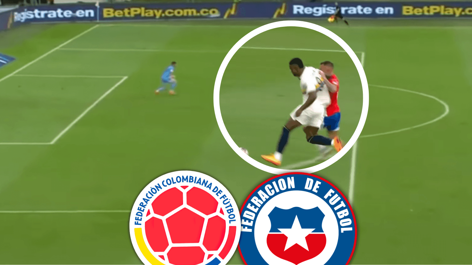 Colombia vs Chile Foto: Captura de RCN y Escudoteca