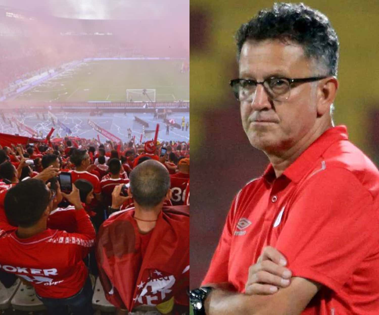 Con un mensaje claro la hinchada escarlata se pronunció frente a los malos resultados de Juan Carlos Osorio.