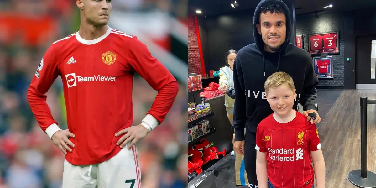 Cristiano Ronaldo en su mar de problemas llegó a botarle el celular a un fan en Inglaterra, Luis Díaz en territorio británico le da una lección de humildad.