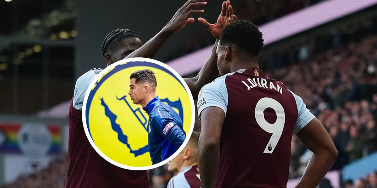 Cristiano Ronaldo y Jhon Jader Durán Foto: Aston Villa y Cristiano Ronaldo