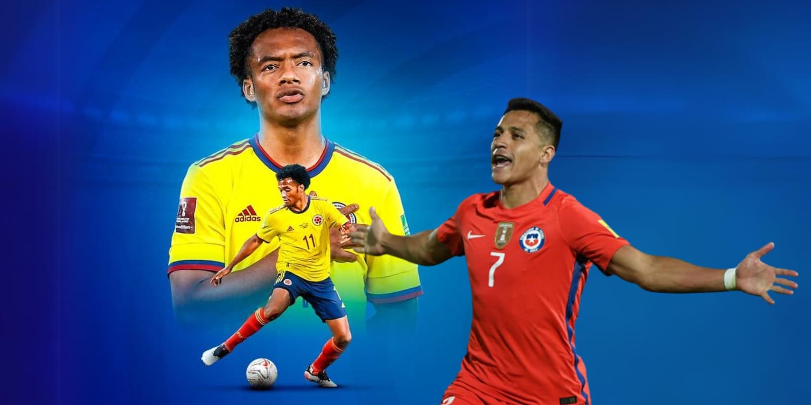 Cuadrado y Alexis tenían un desafío personal. Fotos tomadas del Website de la CONMEBOL.