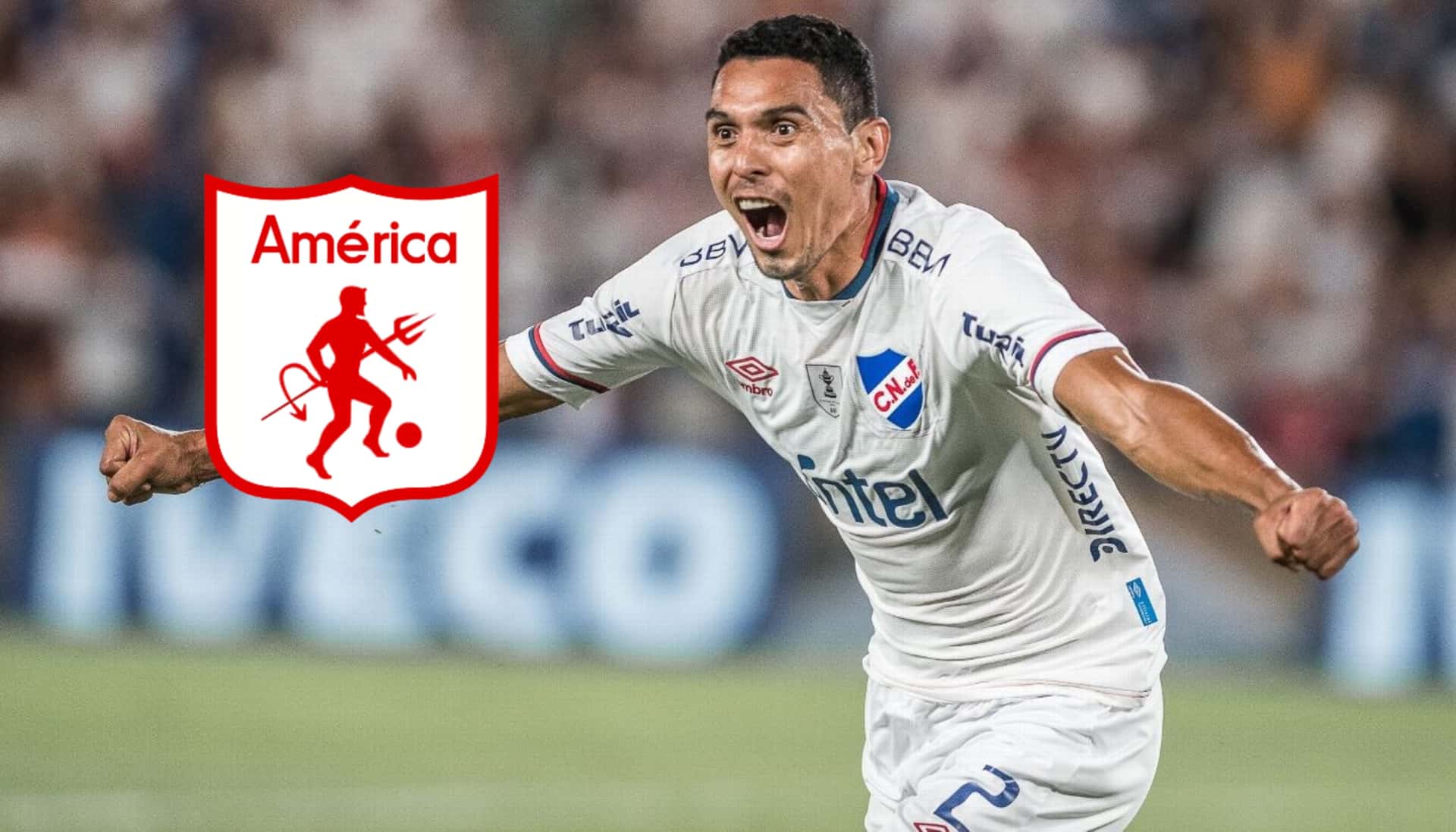 Daniel Bocanegra con la camiseta de Nacional de Montevideo.