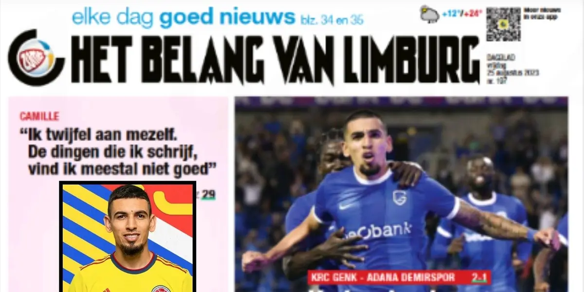 Daniel Muñoz destacado por la prensa de Bélgica tras su reciente gol con el KRC Genk.
