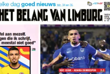 Daniel Muñoz destacado por la prensa de Bélgica tras su reciente gol con el KRC Genk.