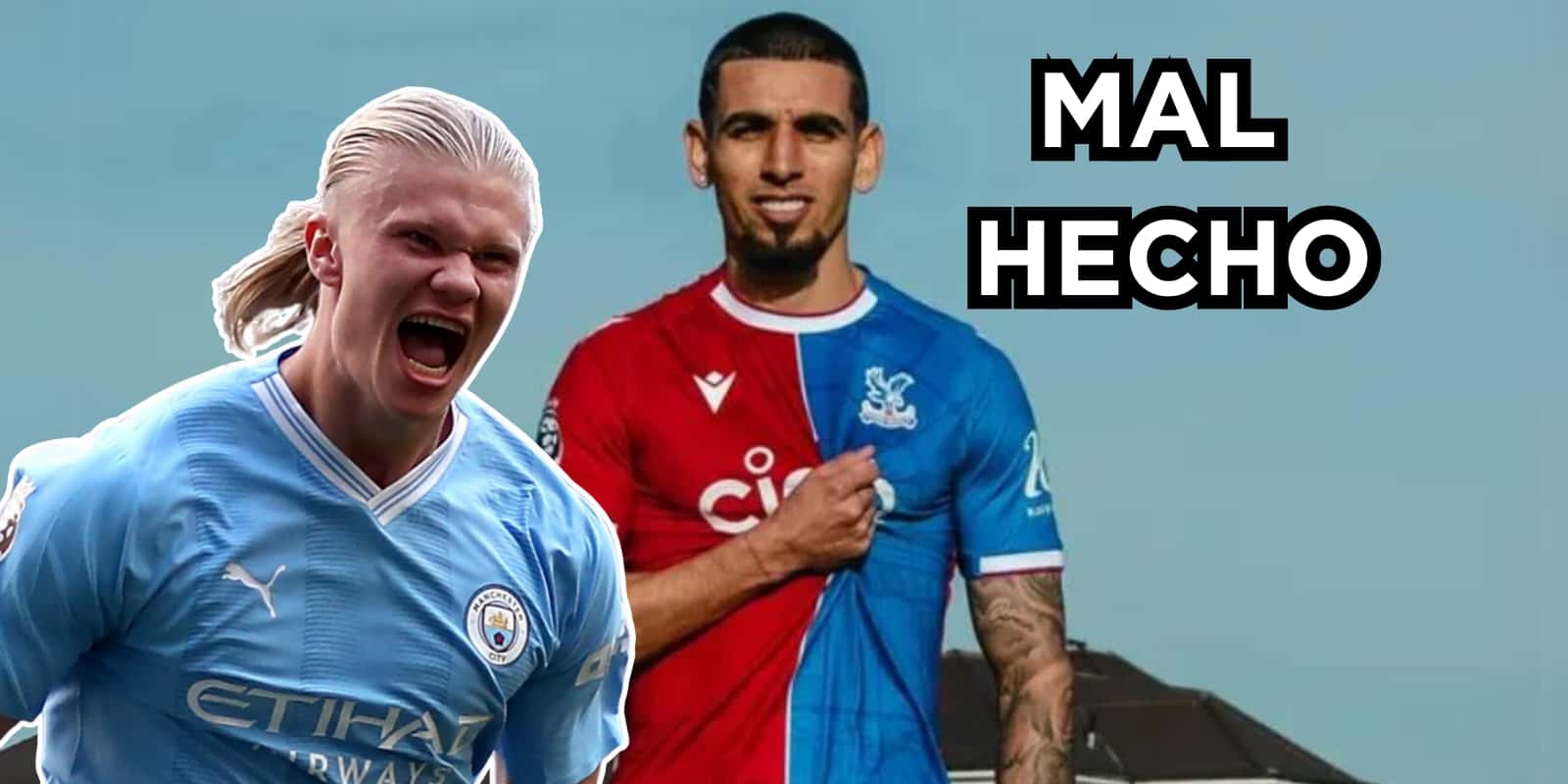 Daniel Muñoz y Erling Haaland. Foto tomada de Noticias RCN y Goal.