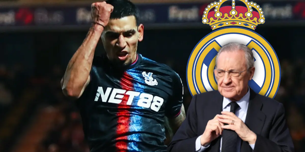 Daniel Muñoz y Florentino Pérez Foto: Crystal Palace, Real Madrid y Escudoteca