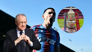 Daniel Muñoz y Florentino Pérez Foto: Real Madrid, Crystal Palace, Captura de ESPN