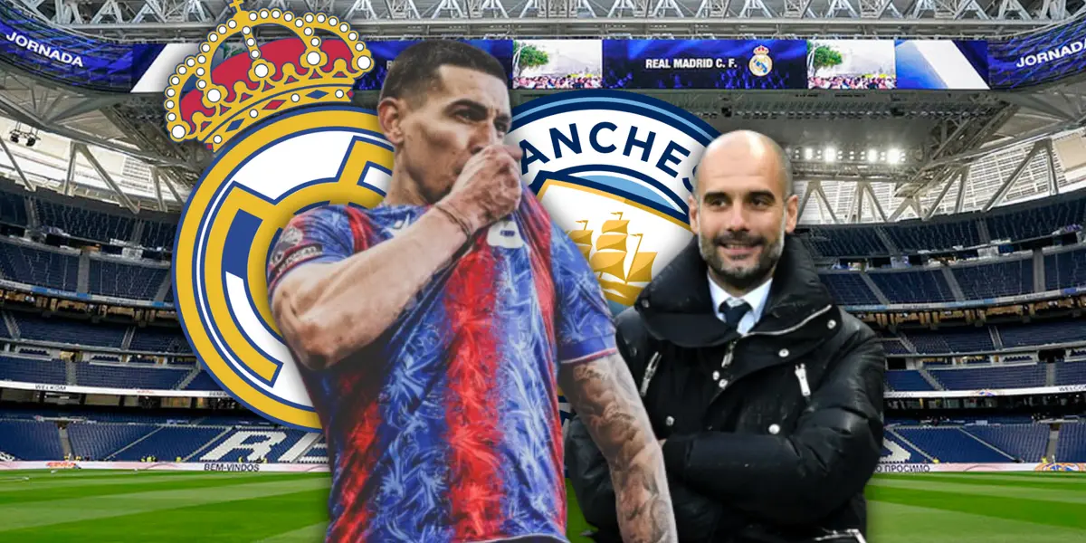 Daniel Muñoz y Pep Guardiola Foto: Escudoteca, Manchester City y Real Madrid