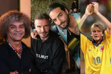 David Beckham admira a Carlos Valderrama y el inglés se dejó ver en una actividad con Maluma.
