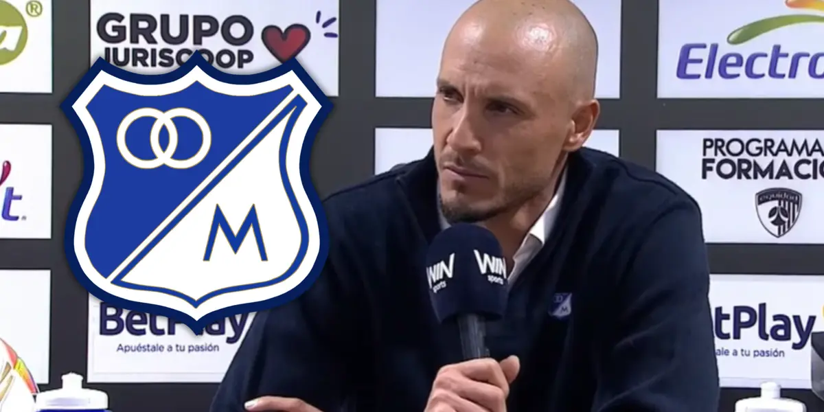 David González y una nueva derrota con Millonarios, ahora en el arranque del segundo semestre Foto: Captura de Dimayor y Escudoteca