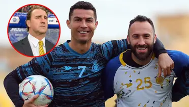 David Ospina y Cristiano Ronaldo en Al Nassr