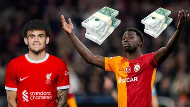 Davinson Sánchez jugando con el Galatasaray. Foto tomada de DirecTV Sports y Liverpool FC.