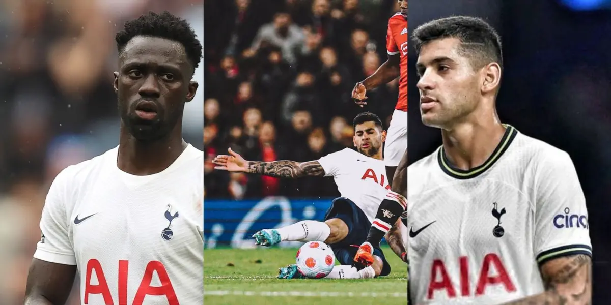 Davinson Sánchez se cae a pedazos en el Tottenham de Inglaterra y El Cuti Romero lo tiene borrado en el Tottenham.
