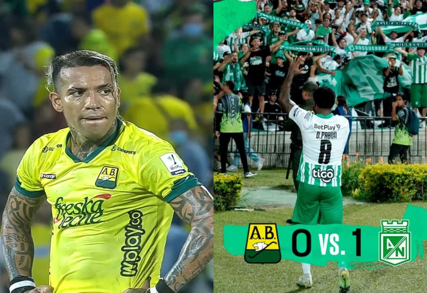 Dayro Moreno en dos partidos no pudo contra Atlético Nacional.