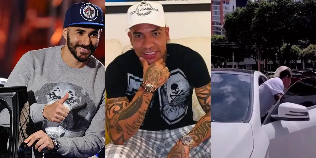 Dayro Moreno se dejó ver hace poco a bordo de un auto de alta gama a lo Karim Benzema.