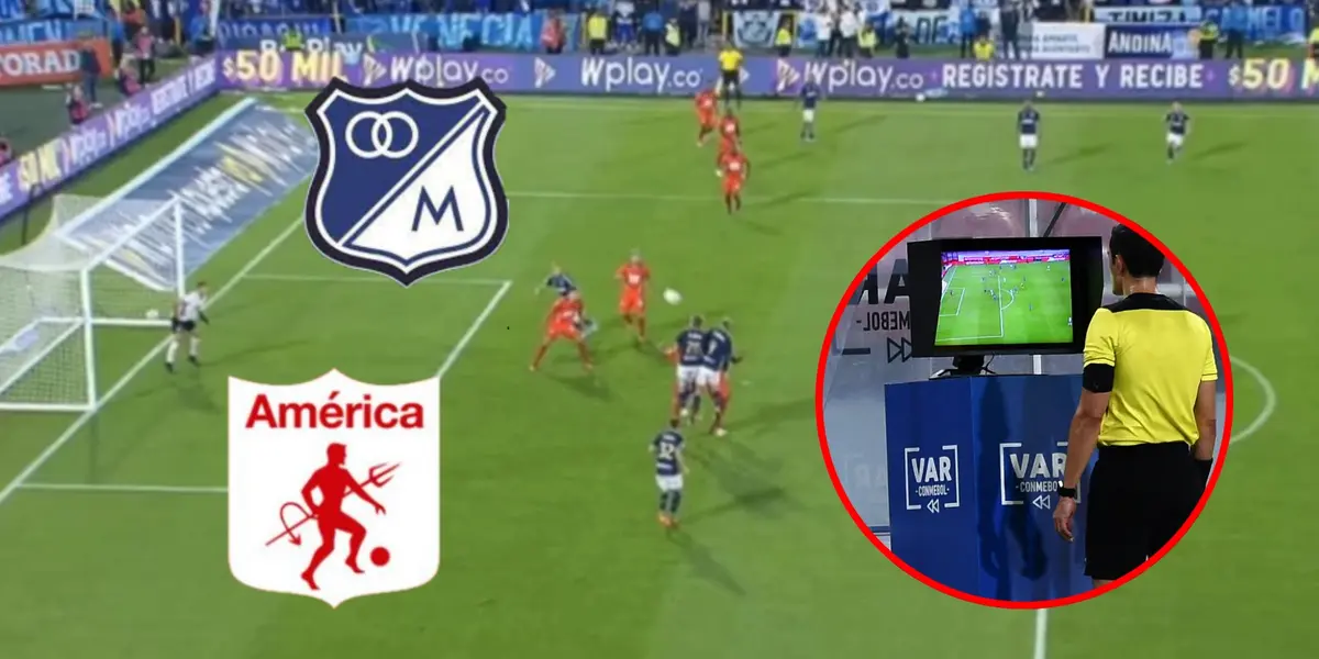 Decían que ayudaron a Millonarios de Gamero vs América y lo que reveló el VAR   (Foto tomada Blu Radio)