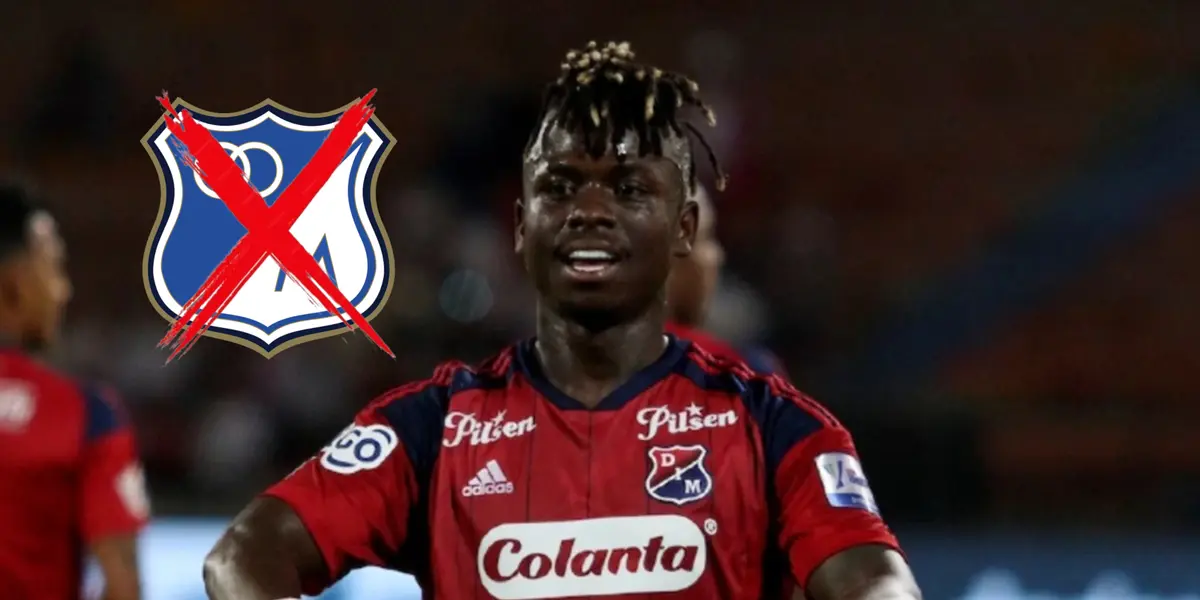 Déinnner Quiñones con la camiseta de Deportivo Independiente de Medellín.