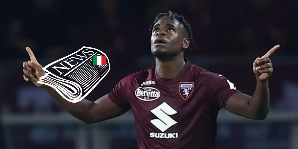 Delantero colombiano marco un doblete en la goleada de Torino ante Atalanta.