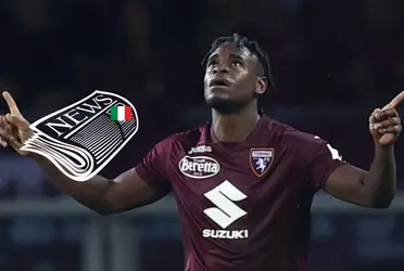 Delantero colombiano marco un doblete en la goleada de Torino ante Atalanta.