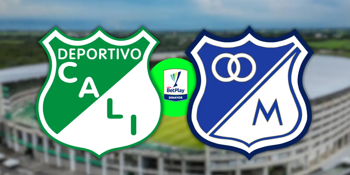 Deportivo Cali vs Millonarios Foto: Deportivo Cali y Escudoteca