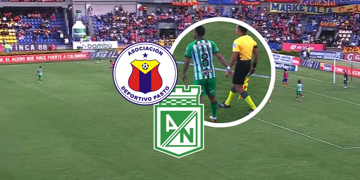 Deportivo Pasto vs Atlético Nacional Foto: Captura de pantalla Win Sports y Escudoteca