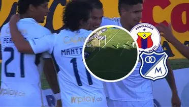 Deportivo Pasto vs Millonarios Foto: Escudoteca y Captura de Win Sports