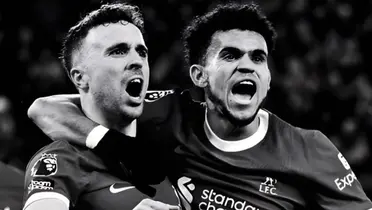 Diogo Jota y Luis Díaz, compañeros en el Liverpool y mira el homenaje del colombiano Foto: Luis Díaz