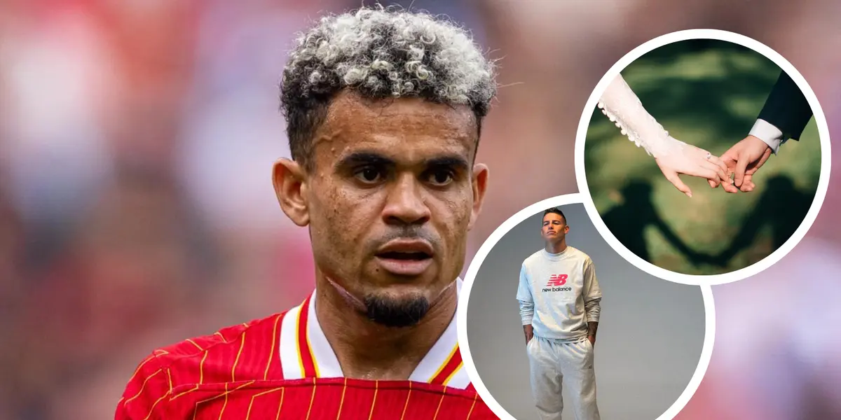 ¿Dónde estaba James? Cuadrado y Muñoz en la boda de Luis Díaz. Foto: James Rodríguez, Pexels y LFC