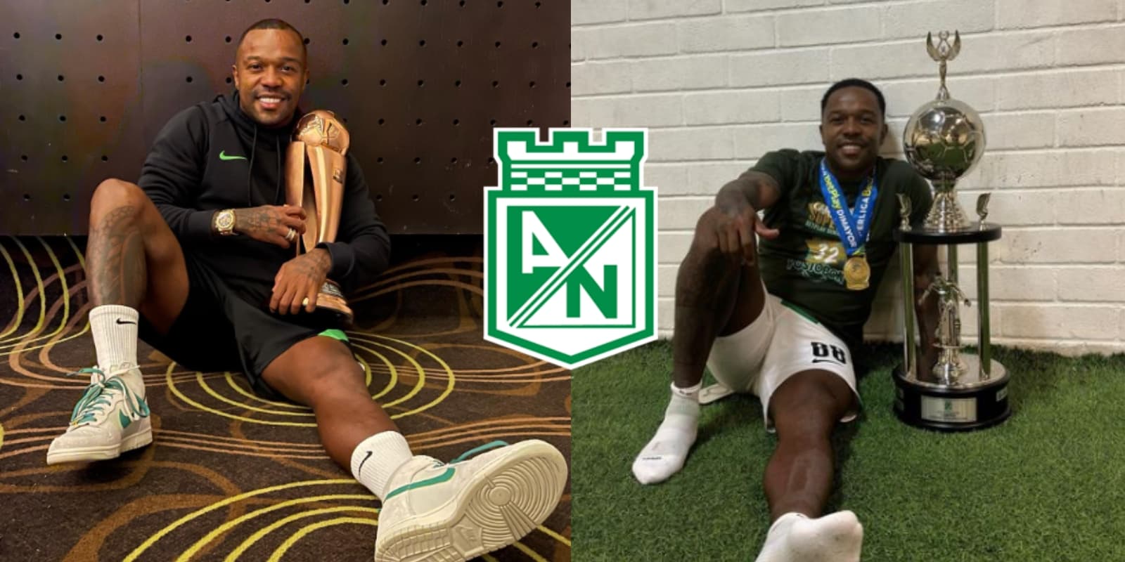 Dorlan Pabón con algunos títulos en Atlético Nacional