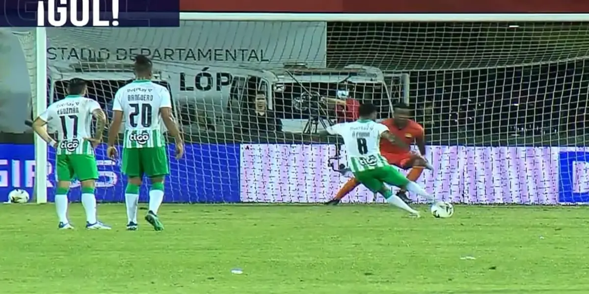 Dorlan Pabón marcó el gol de la victoria de Atlético Nacional y tuvo un gesto en Bucaramanga.