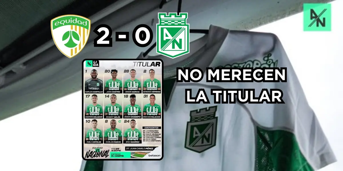 Dos jugadores de Nacional no merecen la titular. Foto tomada de Twitter @nacionaloficial y logos Wikipedia.