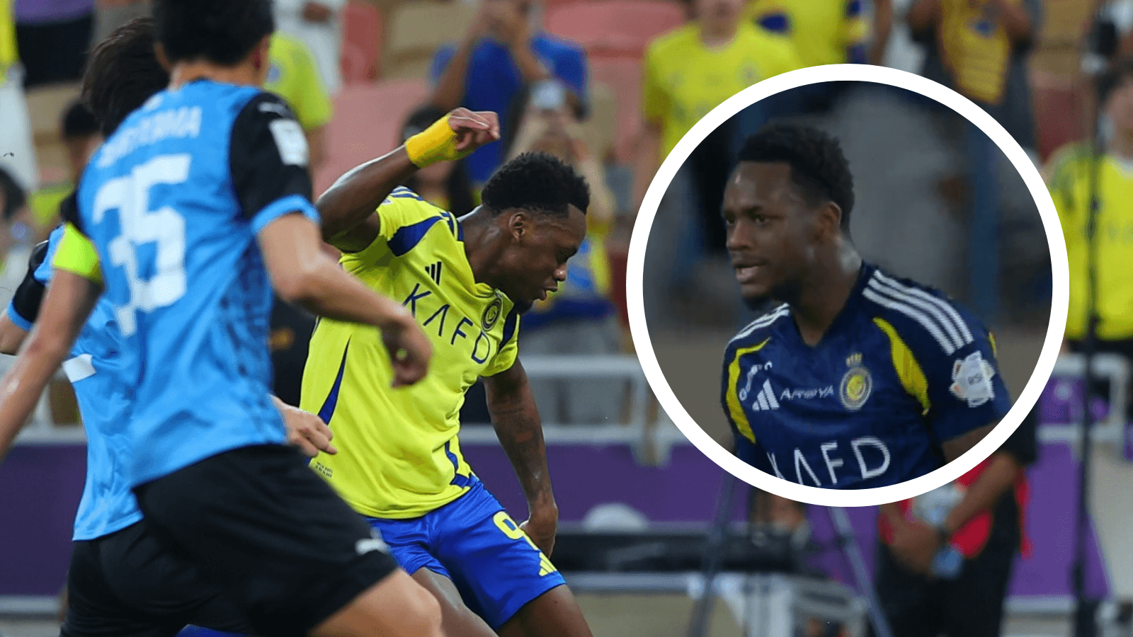 Durán marcó en Arabia y su gesto encendió rumores de un dardo a la prensa. (VIDEO) Foto: Captura de Win Sports y Al Nasr
