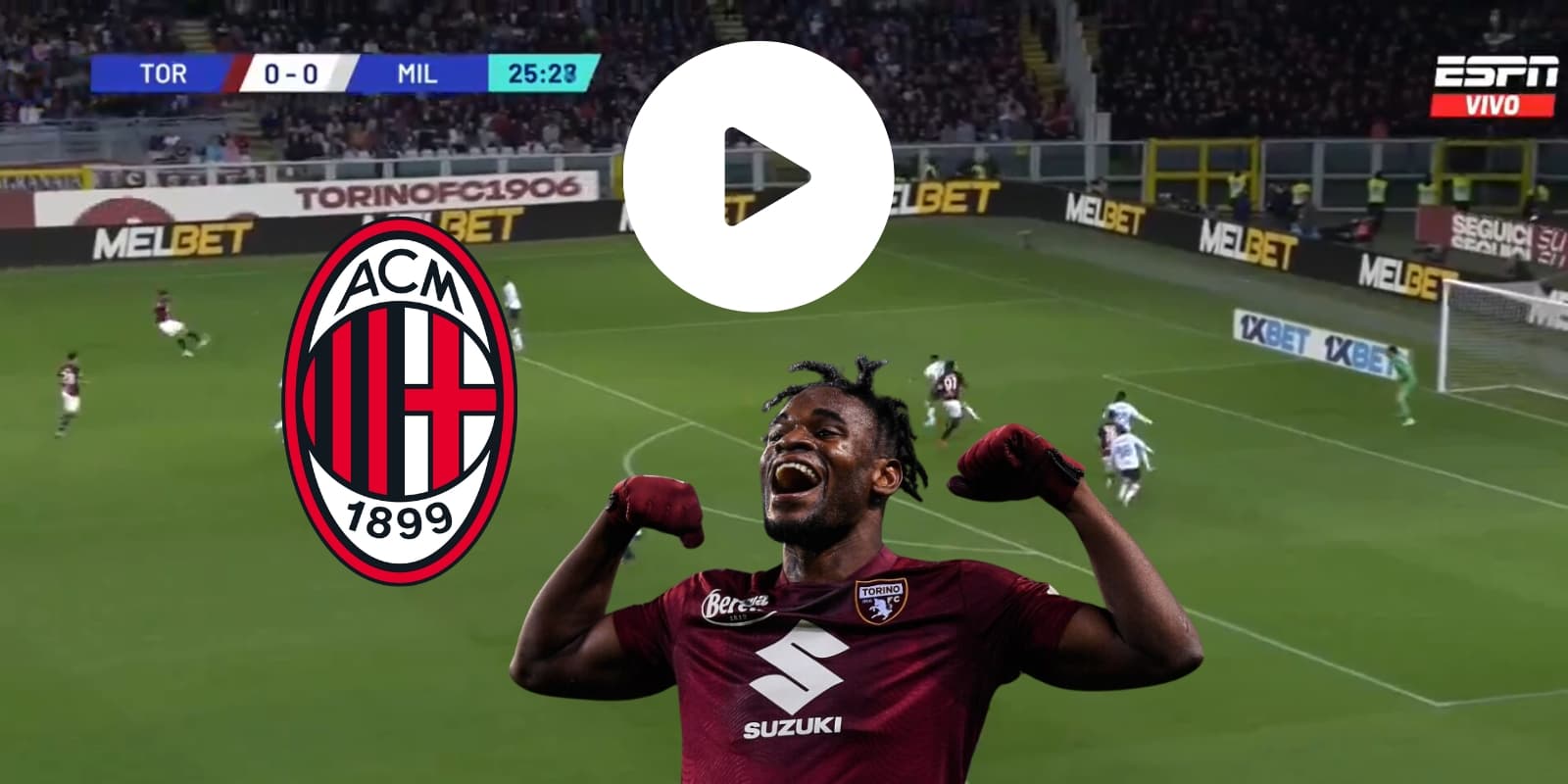 Duván Zapata celebrando un gol con el Torino